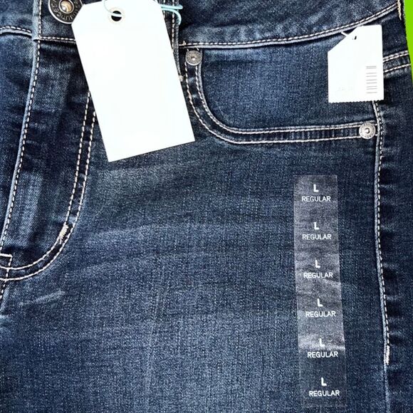 NWT Maurices High Rise Dark Wash Jeans Jeggings Size Large 32x30 #13 - Picture 2 of 5